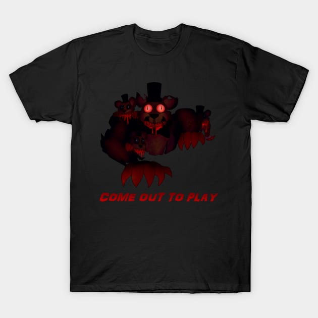 Nightmare Freddy- Come out to Play T-Shirt by VioletRose